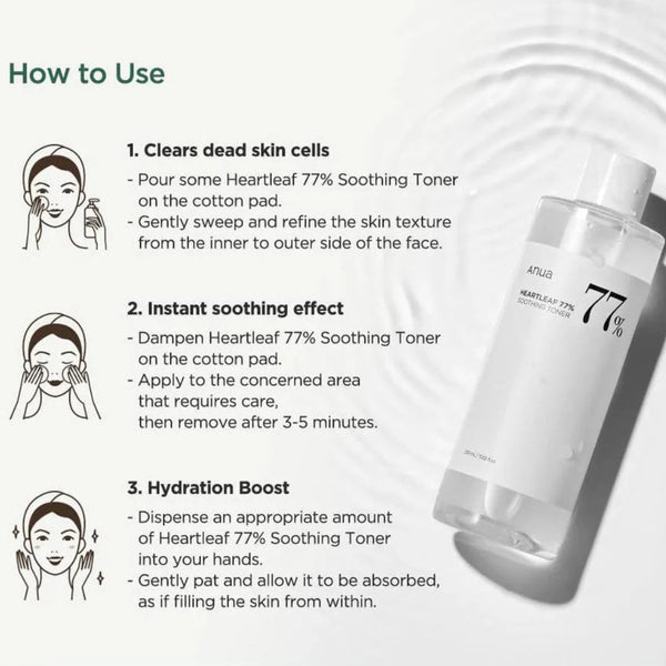 Anua Heartleaf 77% Soothing Facial Toner For Redness & Acne- Prone Skin Type 250 mL