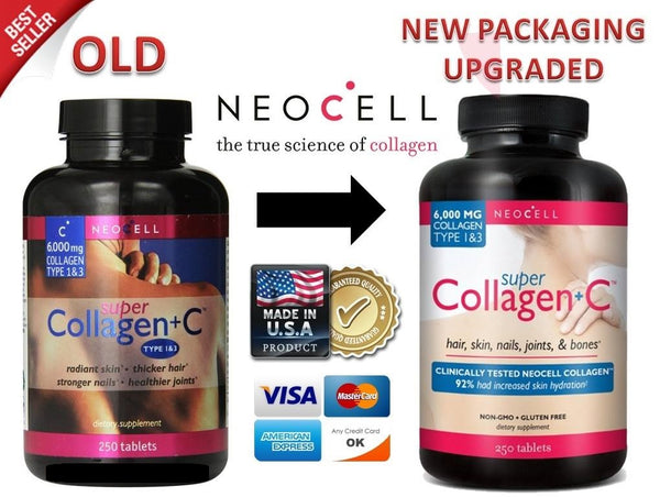 NeoCell سوبر كولاجين + فيتامين سي من النوعين 1 و 3 بقوة 6,000 ملجم