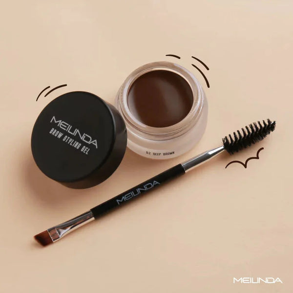 Meilinda Brow Styling Gel Dark Brown Waterproof Long Lasting Hold