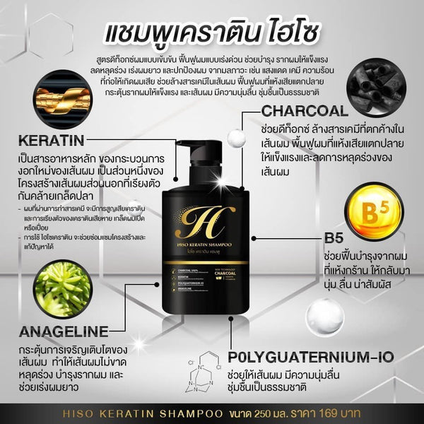 Hiso Keratin Shampoo & Treatment Set for Damaged Hair Repair