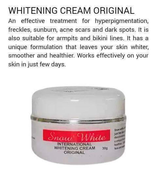 Snow White International Whitening Cream for Dark Spots & Uneven Skin Tone