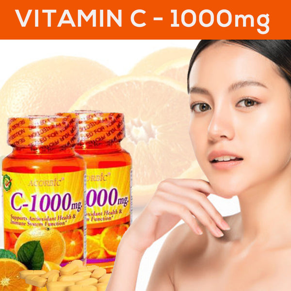 Ascorbic C-1000 mg Vitamin C Tablets Antioxidant Immune Support