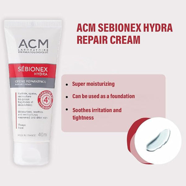 كريم ACM Sebionex Hydra Repair، مرطب للبشرة الضعيفة والجافة 40 مل
