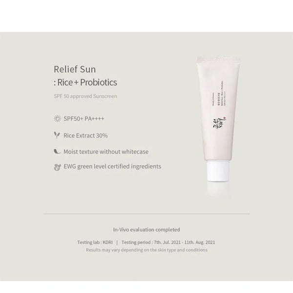 Beauty of Joseon Relief Sun: Rice + Probiotics SPF50 PA++++ 50 mL