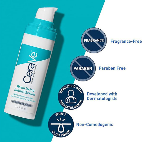 CeraVe Resurfacing Retinol Serum With Ceramides & Niacinamide For Blemish-Prone Skin 30 mL