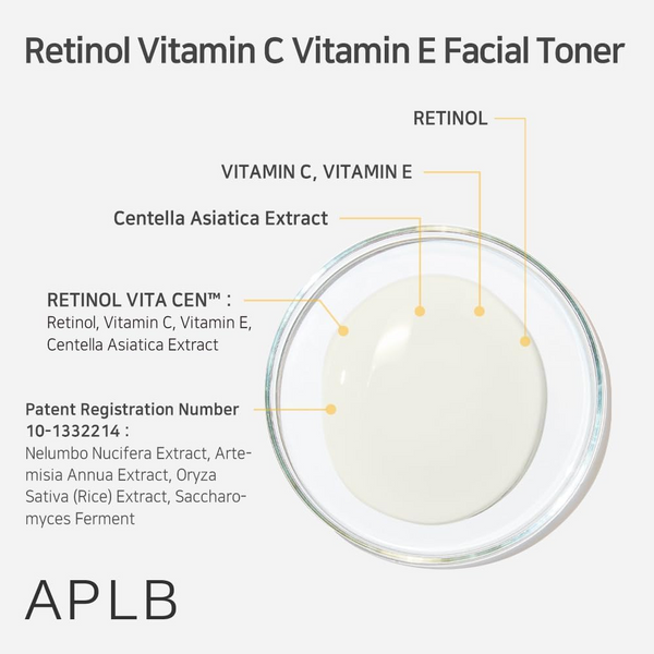 APLB Retinol Vitamin C Vitamin E Facial Toner 160mL