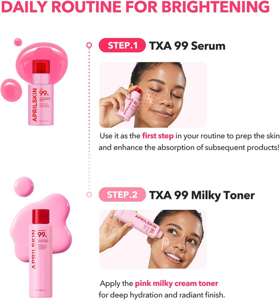 تونر ميلكي الوردي TXA+Niacinamide 99 من أبريل سكين 150 مل