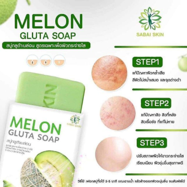 Melon Gluta Soap Glutathione Vitamin B3 Bright Fresh Skin