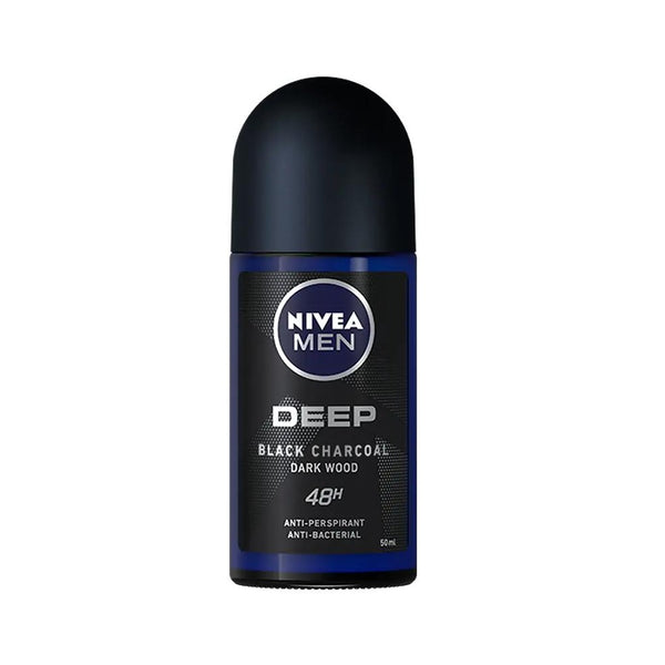 NIVEA MEN Deep Black Charcoal Dark Wood Deodorant Roll On