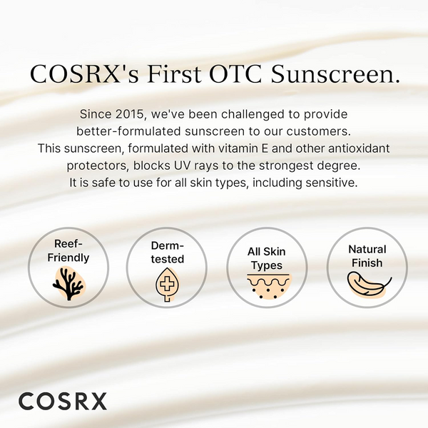 واقي شمسي COSRX بفيتامين E لتنشيط البشرة عامل حماية 50+ 50 مل