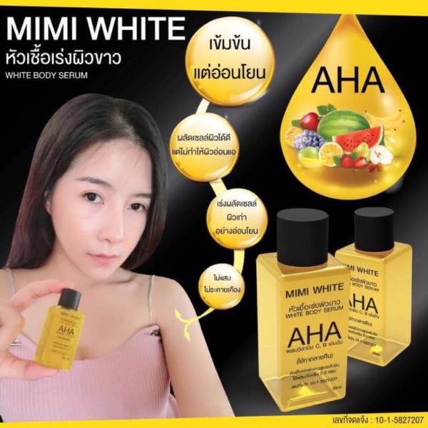 Mimi White Multi Alpha AHA White Body Serum Can Mix With Cream Lotion