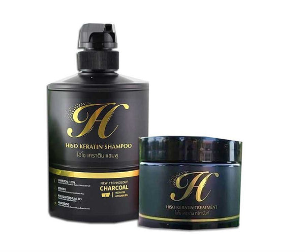 Hiso Keratin Shampoo & Treatment Set for Damaged Hair Repair