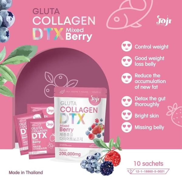 Joji Secret Young Gluta Collagen DTX Mixed Berry Fiber Drink Supplement Thailand