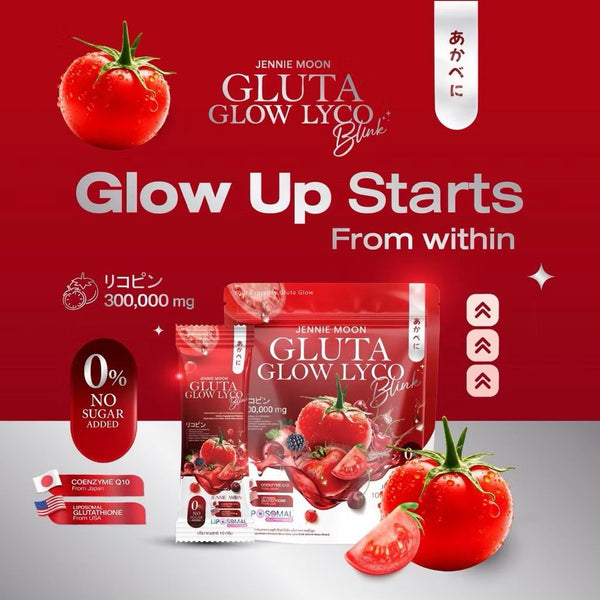 Jennie Moon Gluta Glow Lyco 300000mg Lycopene Glutathione Brightening Drink