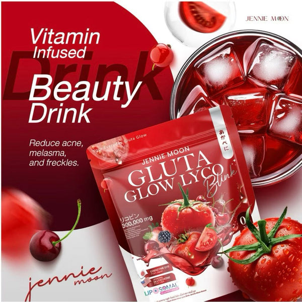 Jennie Moon Gluta Glow Lyco 300000mg Lycopene Glutathione Brightening Drink