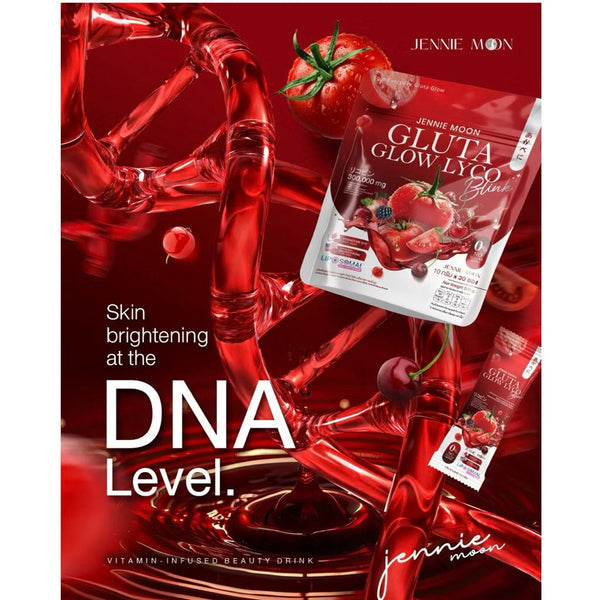 Jennie Moon Gluta Glow Lyco 300000mg Lycopene Glutathione Brightening Drink