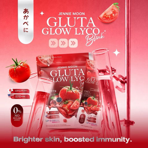 Jennie Moon Gluta Glow Lyco 300000mg Lycopene Glutathione Brightening Drink