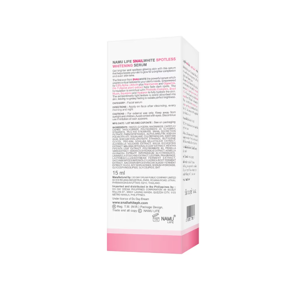 Namu Life Snail White Spotless Whitening Serum Alpha Arbutin Niacinamide