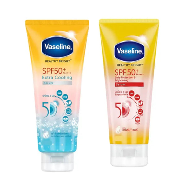 لوشن سيروم فازلين هيلثي برايت SPF50 للجسم للحماية اليومية من الأشعة فوق البنفسجية وتفتيح البشرة وتبريدها