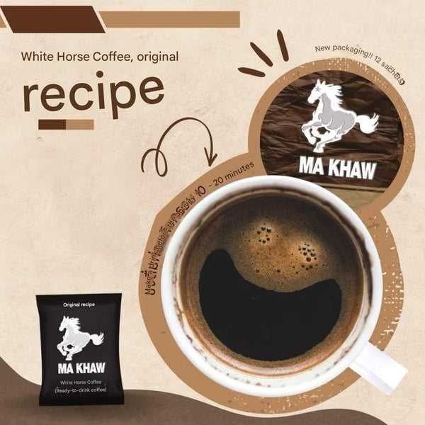 White Horse Ma Khaw Coffee Herbal Energy Coffee Blend Thailand