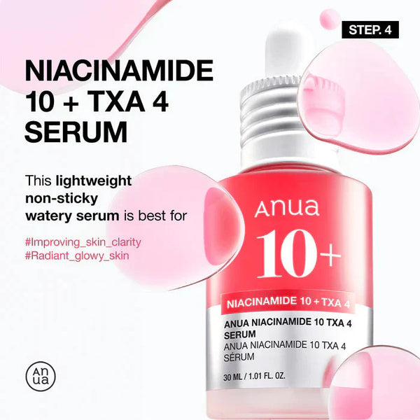 مجموعة Anua Glass Skin الأساسية، روتينك المكون من 4 خطوات لبشرة متألقة وخالية من المسام | مجموعة كاملة الحجم