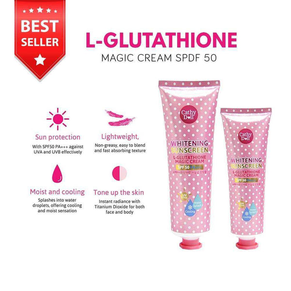 كريم كاثي دول ال-جلوتاثيون السحري للحماية من الشمس SPF50 PA+++ كريم أساس CC DD للمكياج