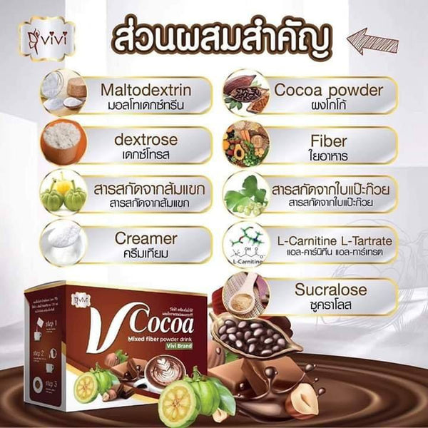 V Cocoa by Vivi Mixed Fiber Powder Drink