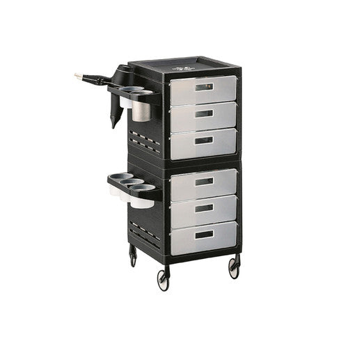 Ceriotti 6 Drawers Trolley - Black/Clear