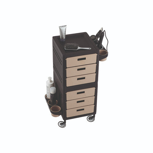 Ceriotti 6 Drawers Trolley- Black/Capuccino