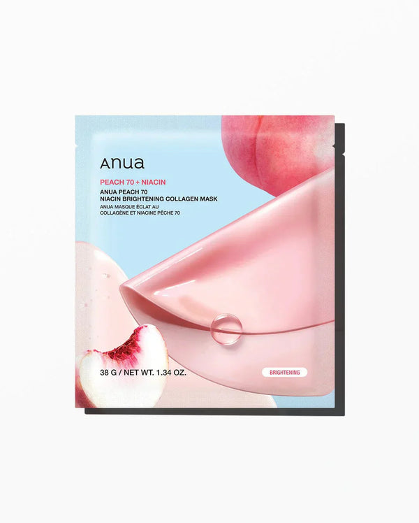 Anua Peach 70+ Niacin Brightening Collagen Mask (38g x 4 Packs)