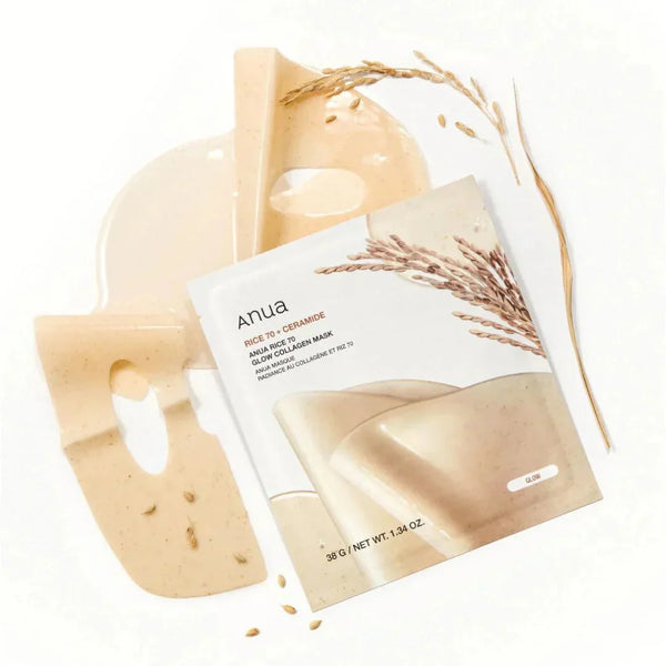 Anua Rice 70+ Ceramide Glow Collagen Mask (38g x 4 Packs)