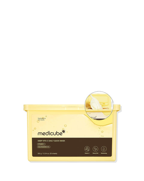 Medicube Deep Vita C Daily Quick Mask – قناع ورقي بفيتامين سي لتفتيح البشرة (30 ورقة)