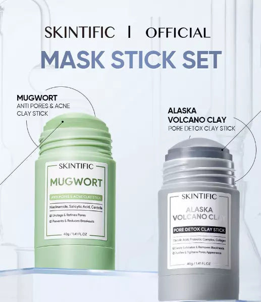 Skintific Clay Stick Mugwort Green Alaska Volcano Grey Thailand
