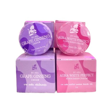 By Asia Aura White Perfect Sunscreen & Grape Ginseng Cream Set Thailand