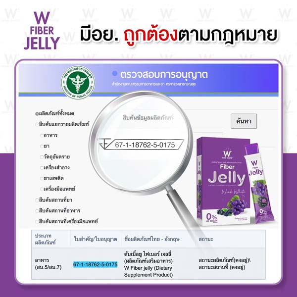 وجبة خفيفة من جيلي العنب Wink White W Fiber للمساعدة في التحكم بالوزن
