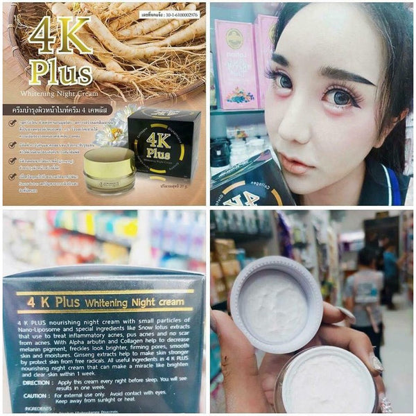 4K Plus Whitening Cream Day SPF15 PA+++ Night Brightening Care